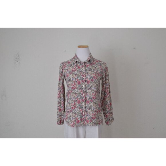 Big Dart Floral Button Down Long Sleeve Shirt UK 10 EU 38 - Picture 3 of 12